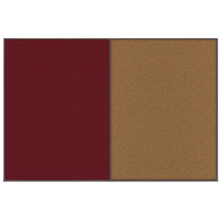 United Visual Products Enclosed Corkboard, 1 Door, 72"x48", 4" Fra UV3405-SATIN-CLOUD